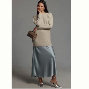 Anthropologie Long-Sleeve Twofer Sweater Slip Maxi Dress, XS